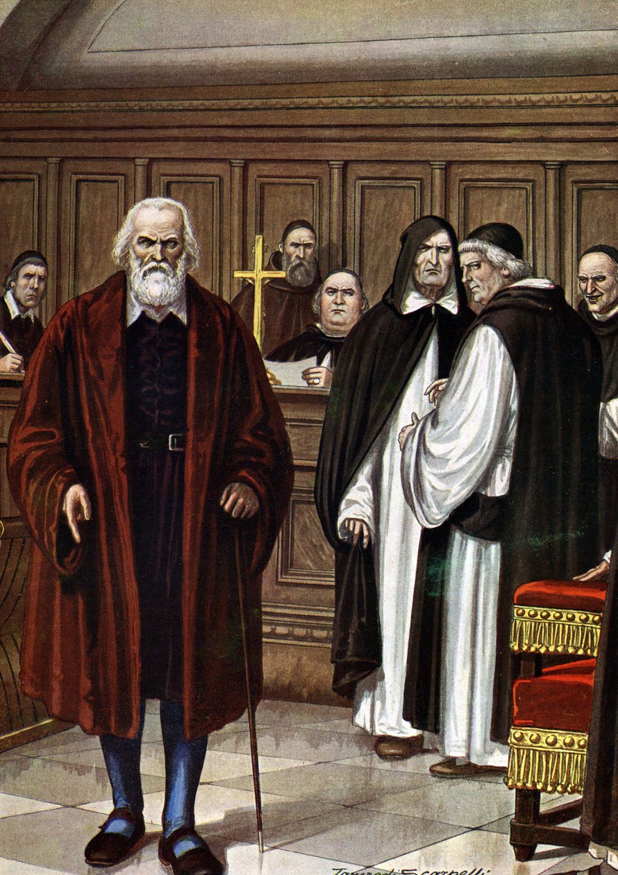 Galilea y la Inquisición: "¡E pure so muove! " (Y sin embargo se mueve es una frase que se dice que fue pronunciada antes de la Inquisición por el matemático, físico y filósofo italiano Galileo (Y sin embargo se mueve es una frase que se dice que fue pronu de Tancredi Scarpelli