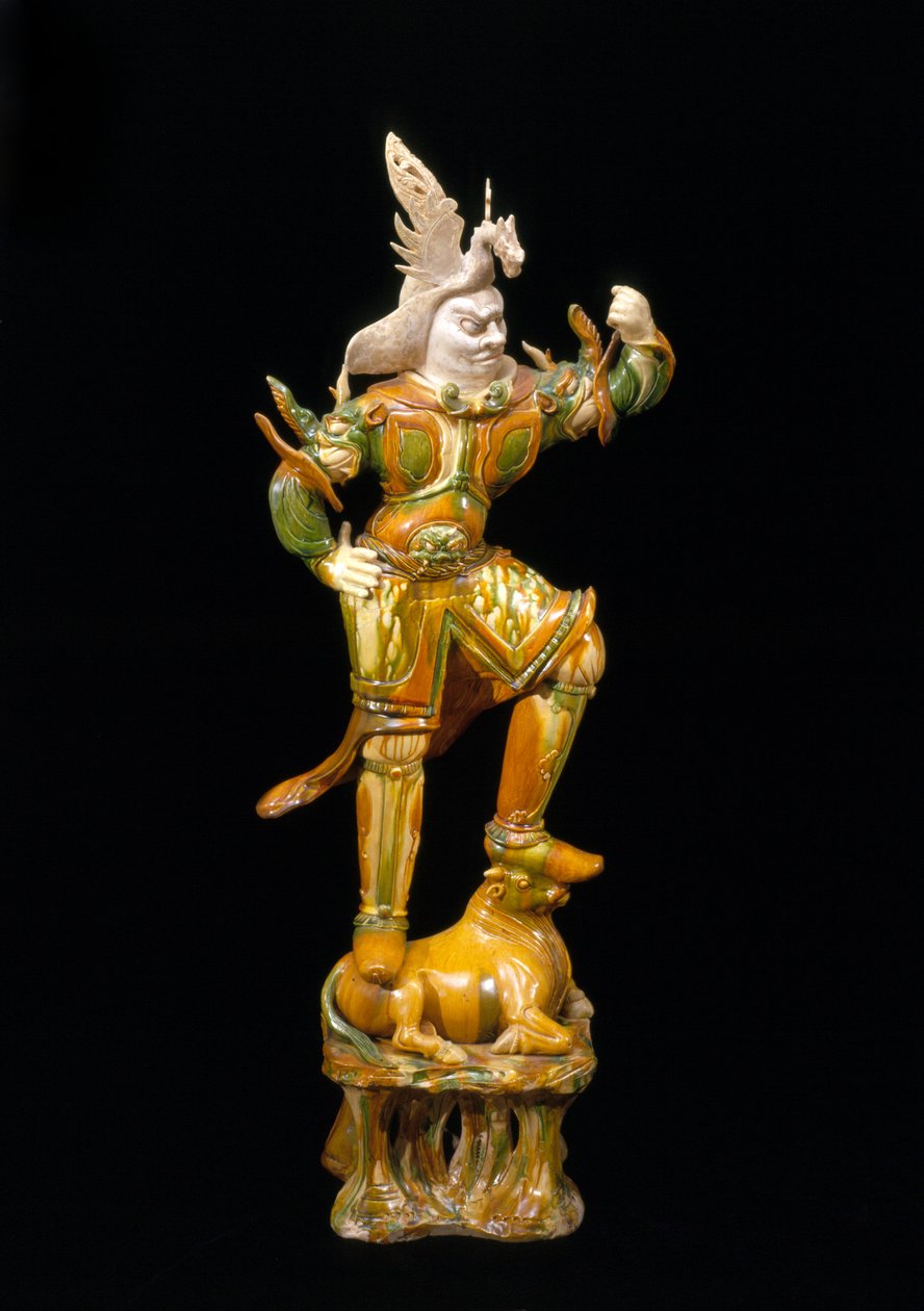 Figura guardiana (Lokapala), 618-906 de Tang Dynasty Chinese School