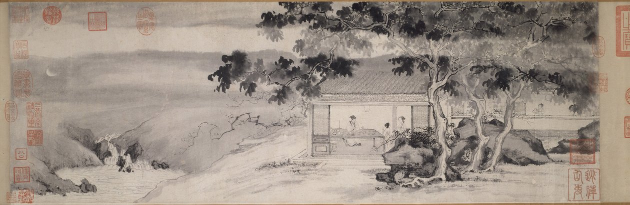 Bebiendo de noche, dinastía Ming, c.1520-23 de Yin Tang
