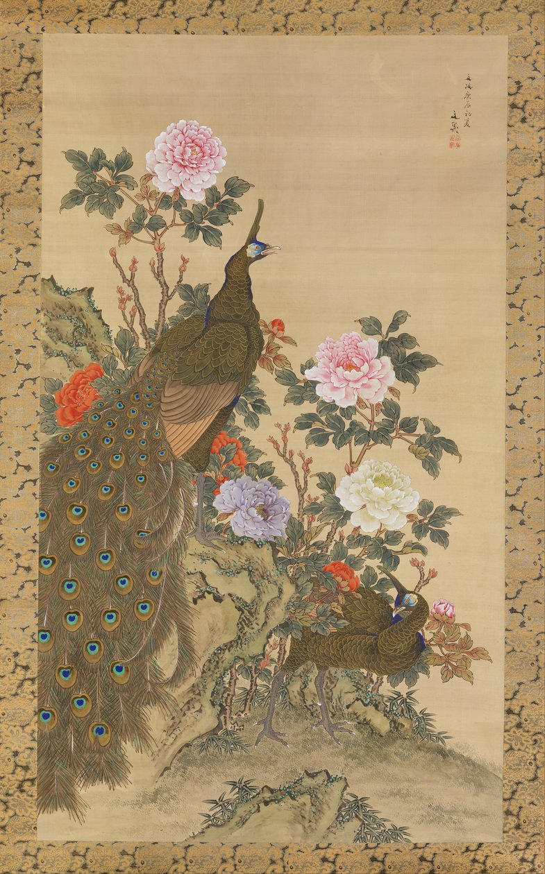 Pavos Reales y Peonías, 1820 de Tani Buncho
