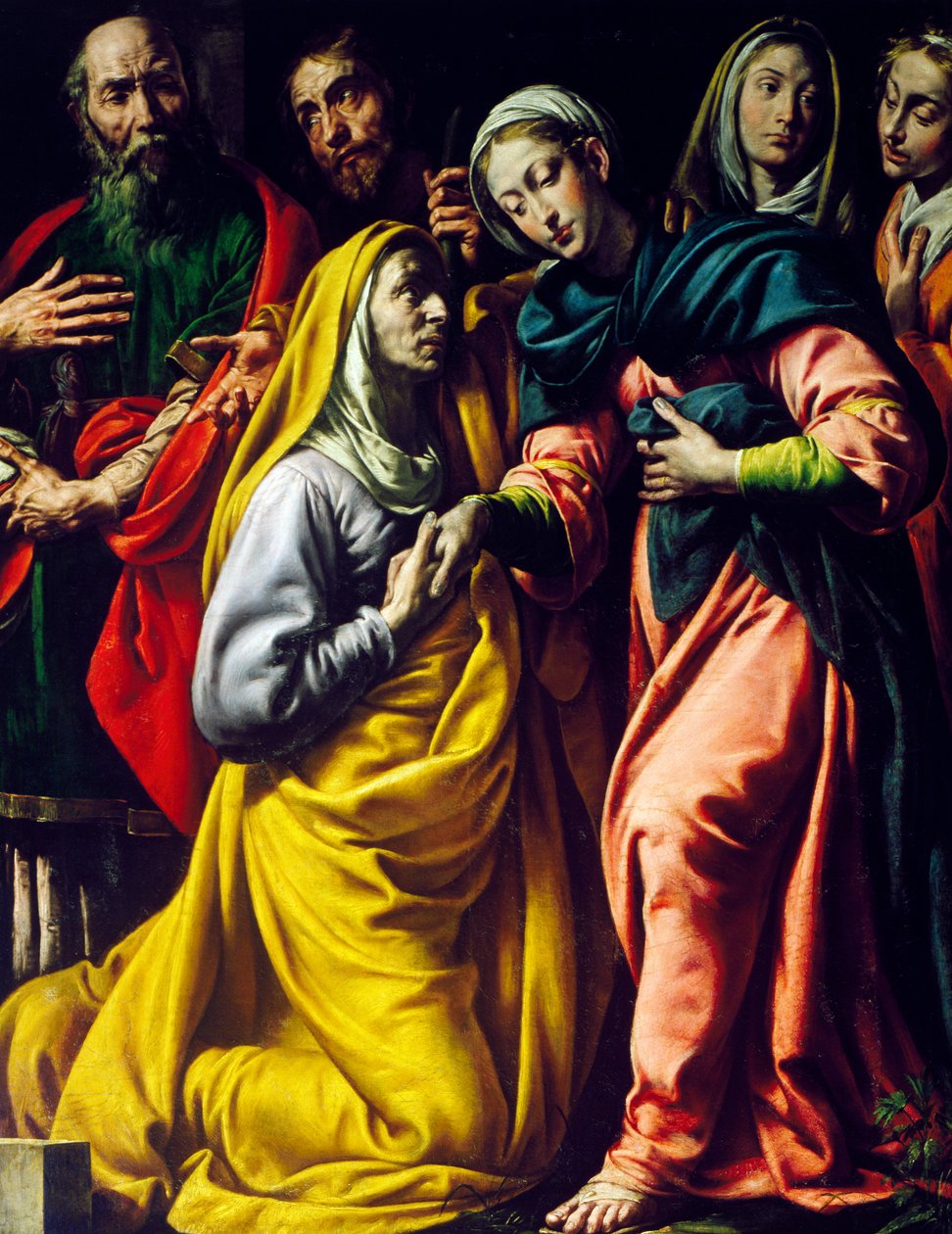La Visitación, óleo sobre lienzo, Iglesia Parroquial de San Brizio, Maggianigo cerca de Domodossola, Italia de Tanzio da Varallo