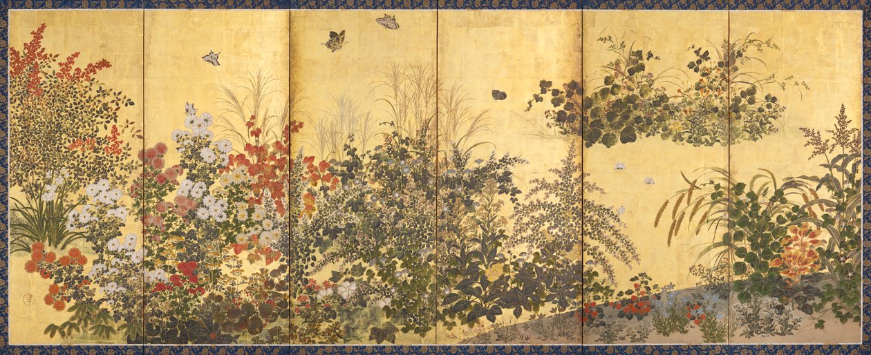 Flores y mariposas de Tawaraya Sotatsu