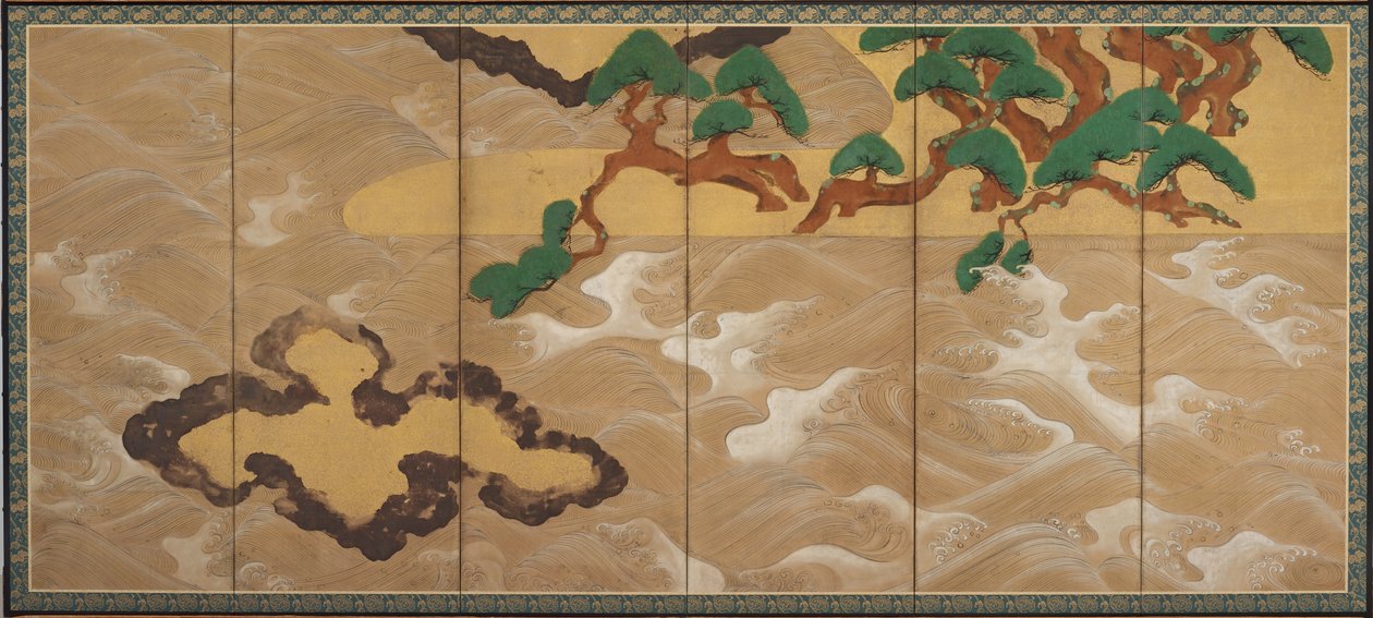 Olas en Matsushima, Período Edo de Tawaraya Sotatsu