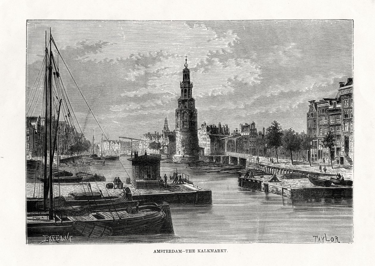 El Kalkmarkt, Ámsterdam, Holanda, 1879 de Taylor