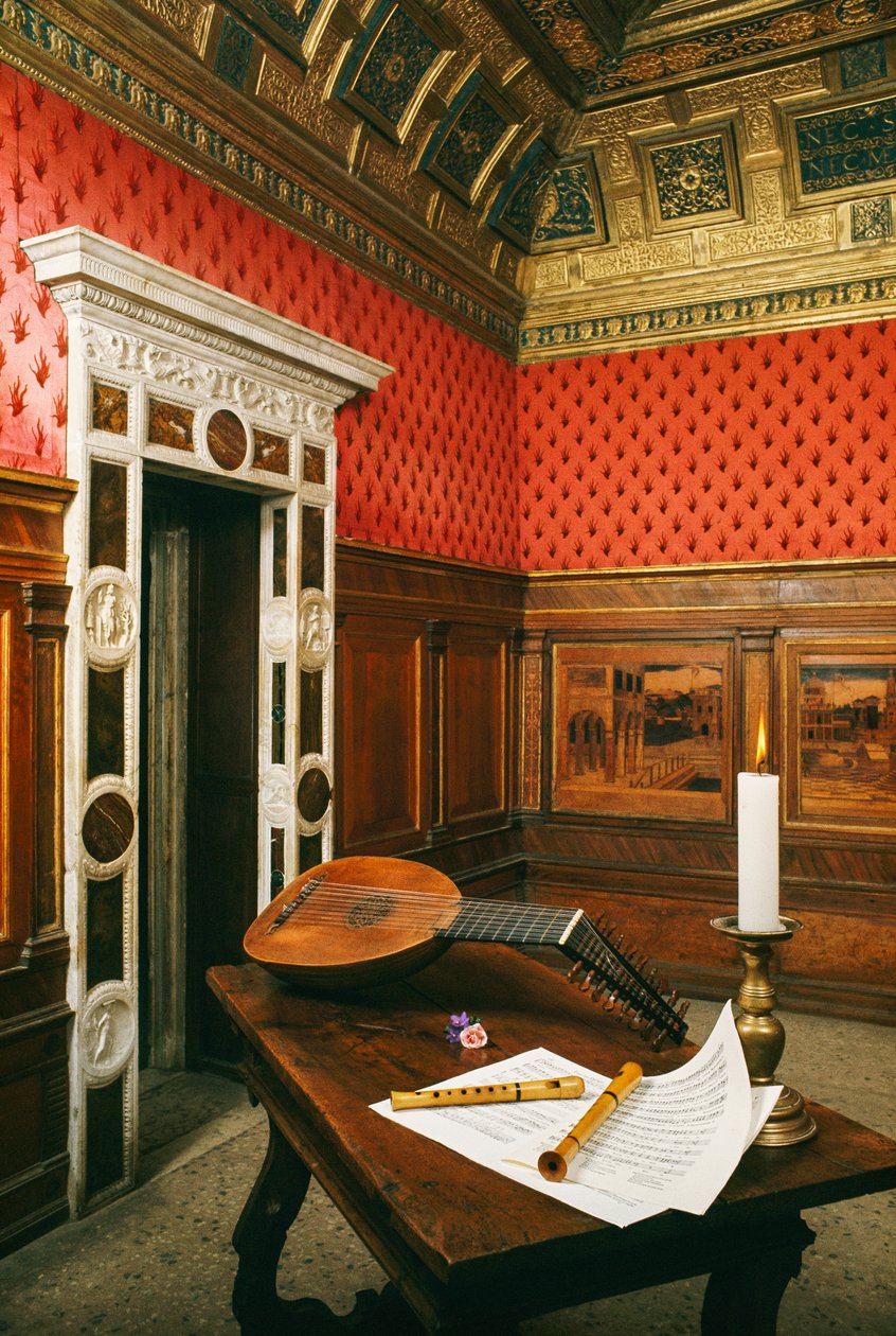 En el palacio de Mantua, la sala de música de la marquesa Isabella d... de Ted Spiegel