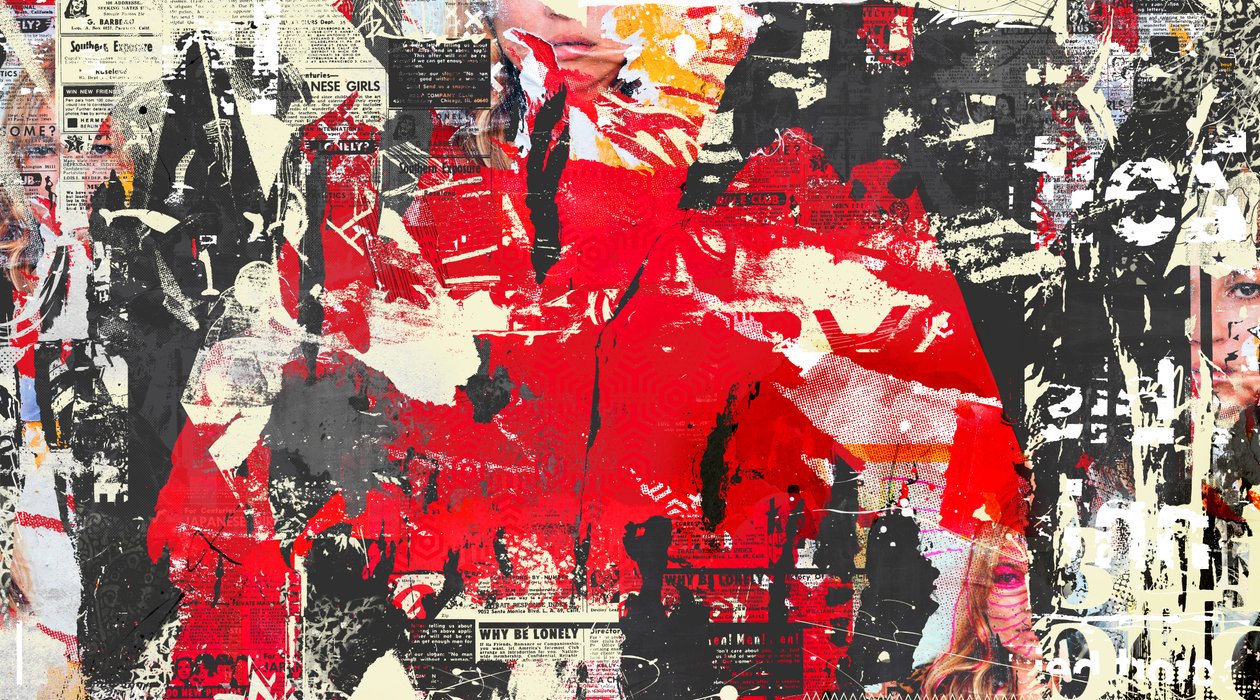 Abstracción III, 2016 (Collage sobre lienzo) de Teis Albers
