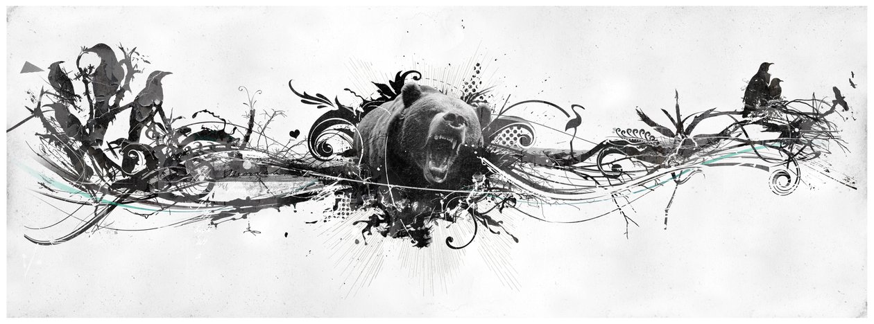 Gruñido de oso, 2014 (Collage sobre lienzo) de Teis Albers