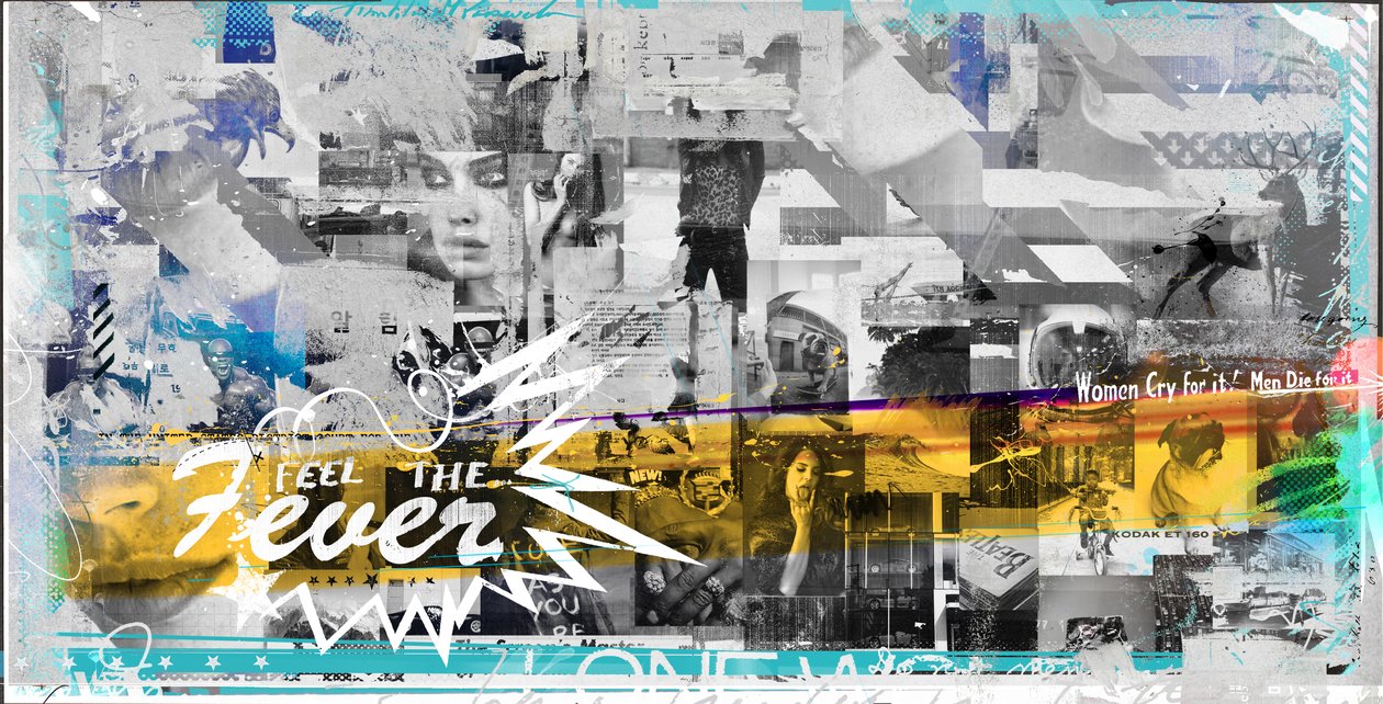 Feel the Fever, 2018 (Collage sobre lienzo) de Teis Albers