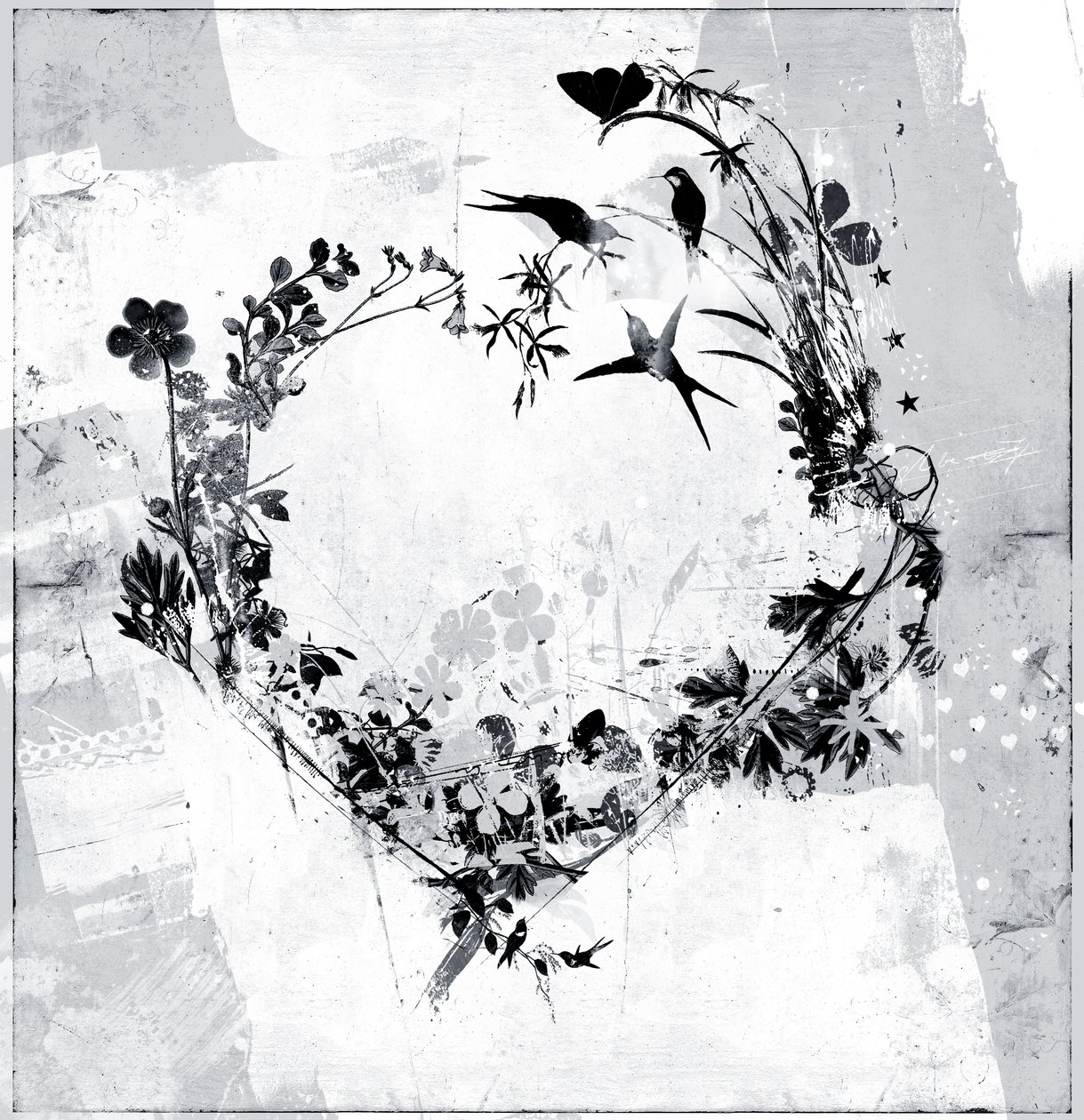 Flower Heart, 2015 (técnica mixta sobre lienzo) de Teis Albers