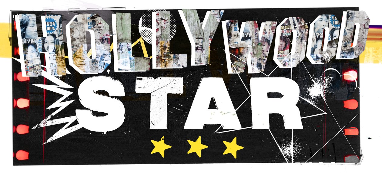Hollywood Star, 2015 (Collage sobre lienzo) de Teis Albers