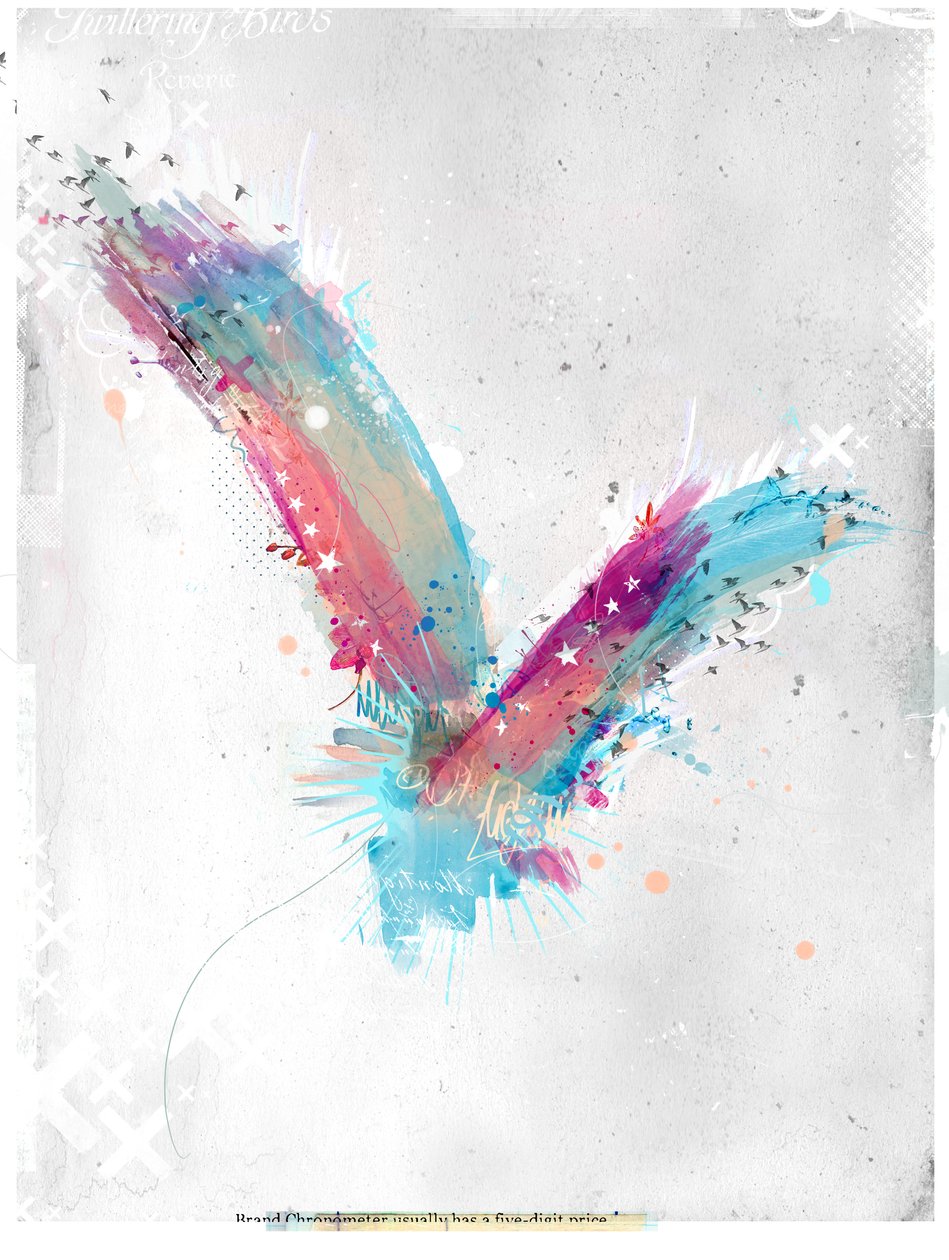 En vuelo, 2015 (Collage sobre lienzo) de Teis Albers