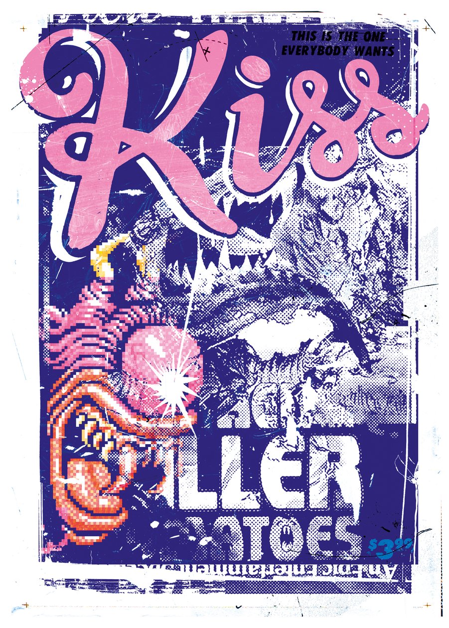 Kiss Killer, 2015 (Collage sobre lienzo) de Teis Albers