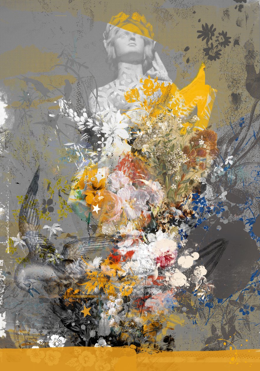 Línea de fuego, 2017 (Collage sobre lienzo) de Teis Albers