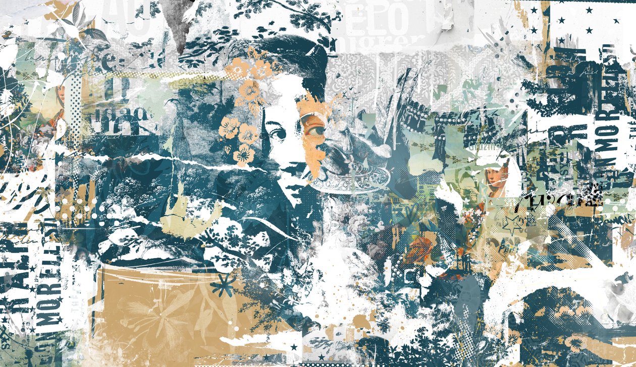 Magdalena, 2014 (Collage sobre lienzo) de Teis Albers