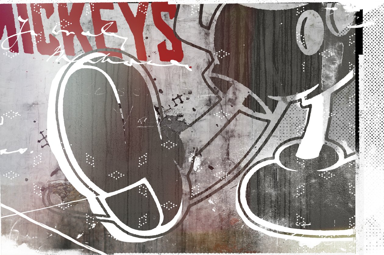 Mickeys, 2016 (Collage sobre lienzo) de Teis Albers