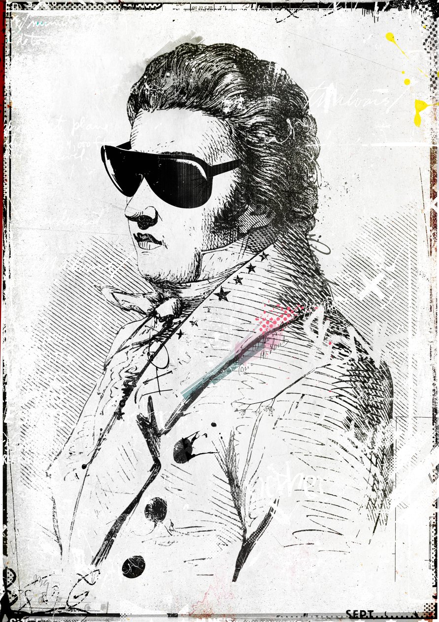 Mr Sunglasses II, 2016 (Collage sobre lienzo) de Teis Albers