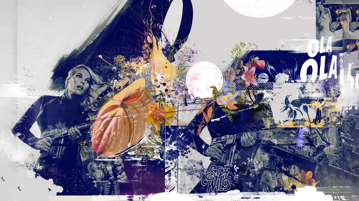 OLALA, 2016 (Collage sobre lienzo) de Teis Albers