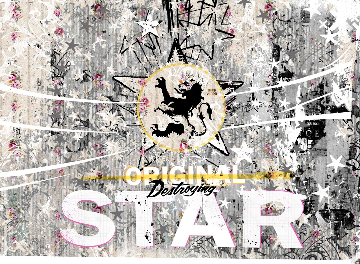 Estrella original, 2018 (Collage sobre lienzo) de Teis Albers
