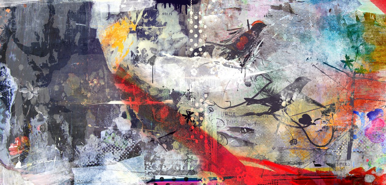 Pretty Birdy, 2015 (técnica mixta sobre lienzo) de Teis Albers