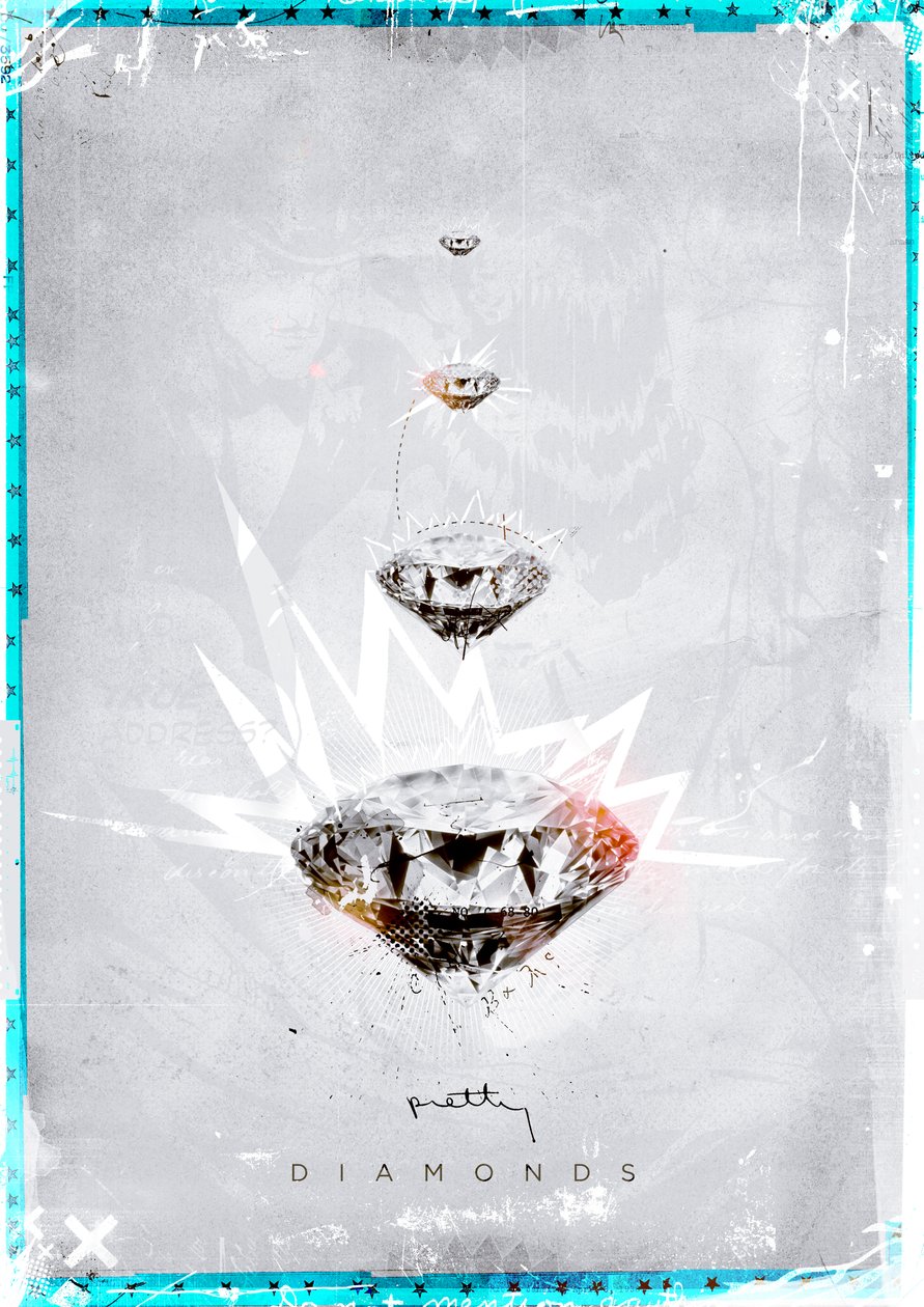Pretty Diamonds, 2014 (Collage sobre lienzo) de Teis Albers
