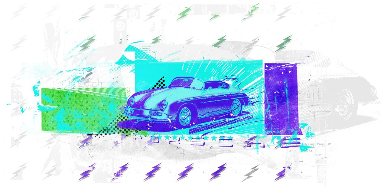 Futurismo vintage, 2015 (Collage sobre lienzo) de Teis Albers