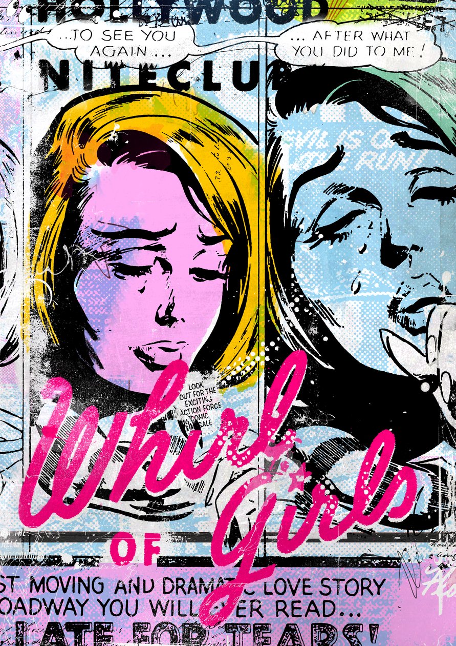 Torbellino de chicas, 2015 (Collage sobre lienzo) de Teis Albers