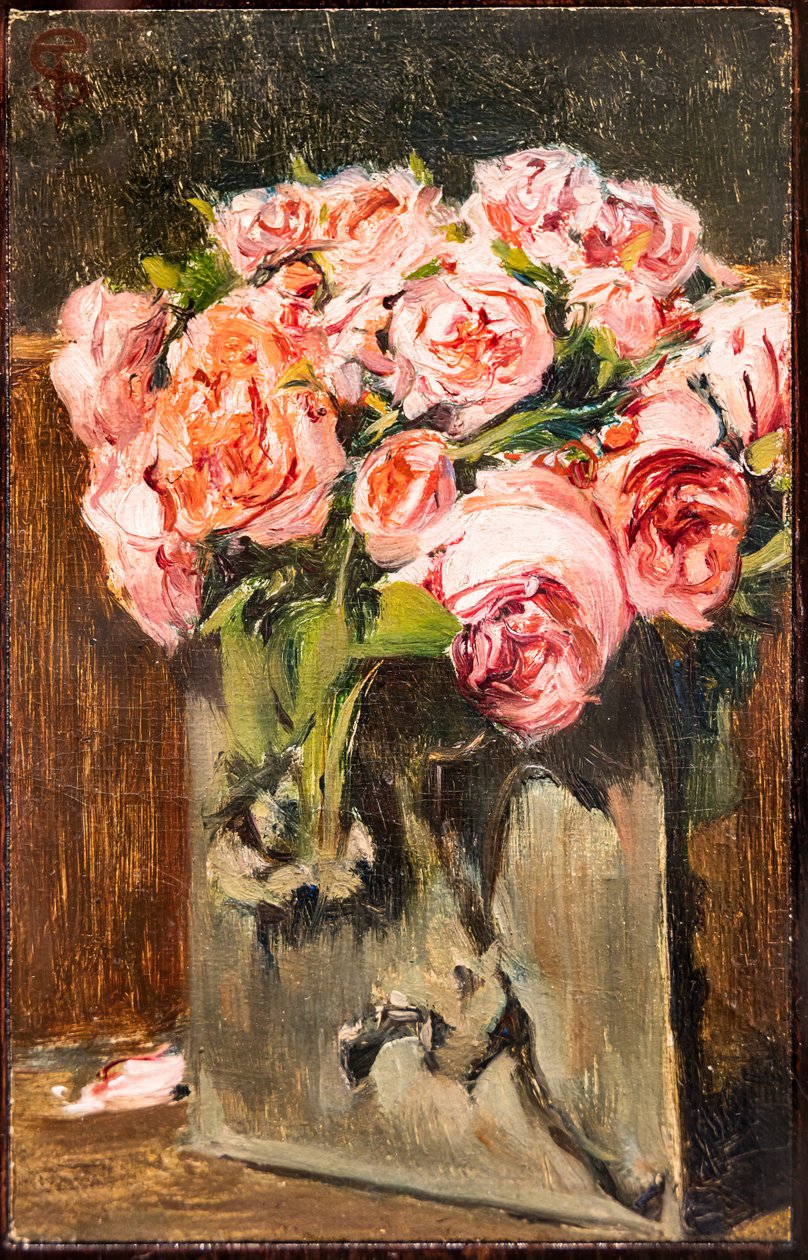 Jarrón con rosas de Telemaco Signorini