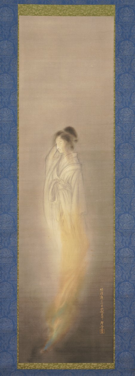 Fantasma [derecha de una pareja], julio de 1900 (tinta y color claro sobre seda) de Terasaki Kogyo