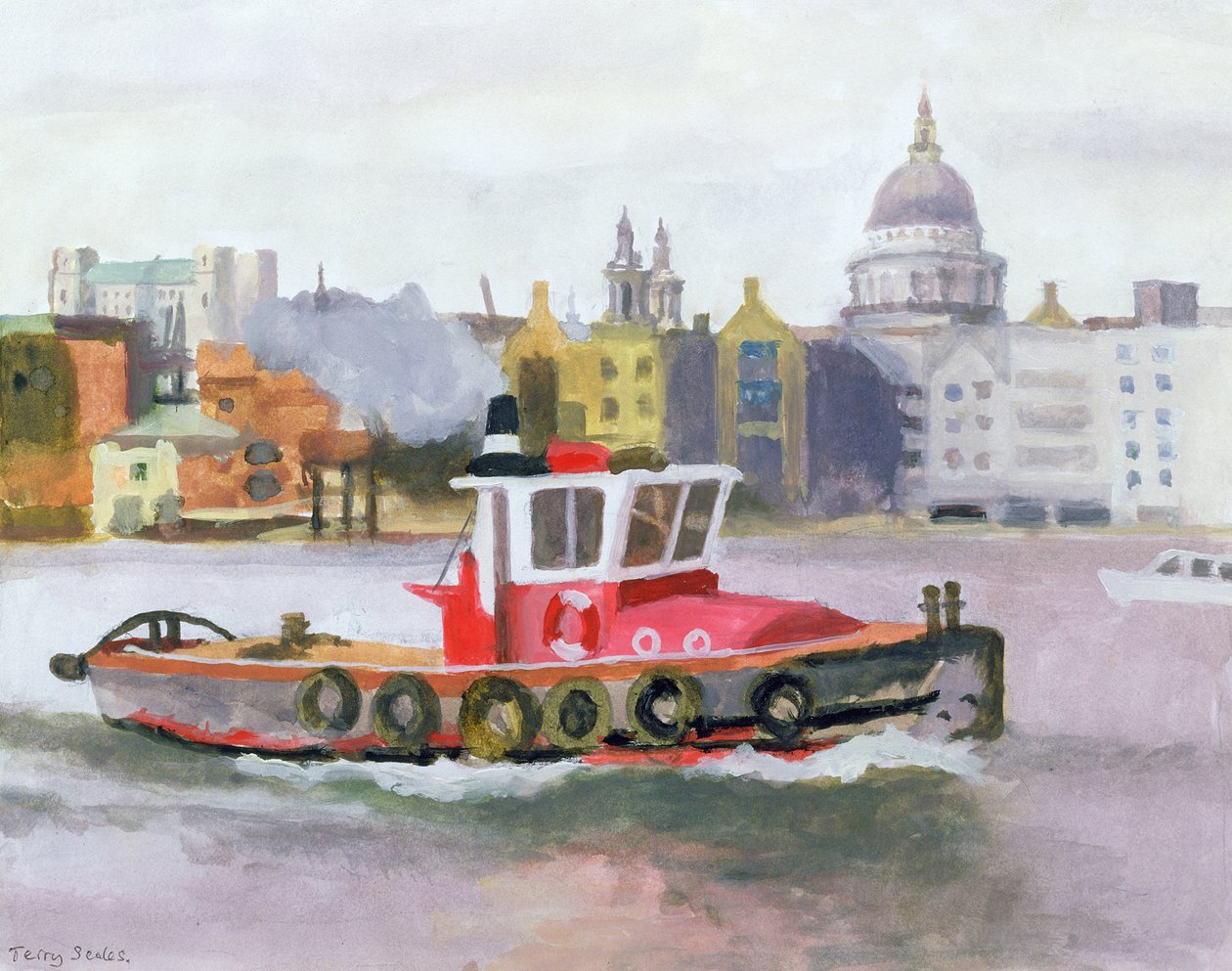 Remolcador Rojo pasando por San Pablo, 1996 de Terry Scales