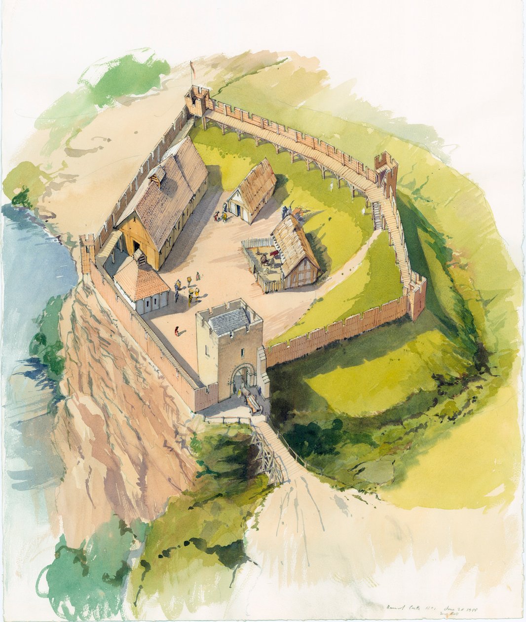 Castillo de Barnard, Durham, c. 1100 de Terry Ball