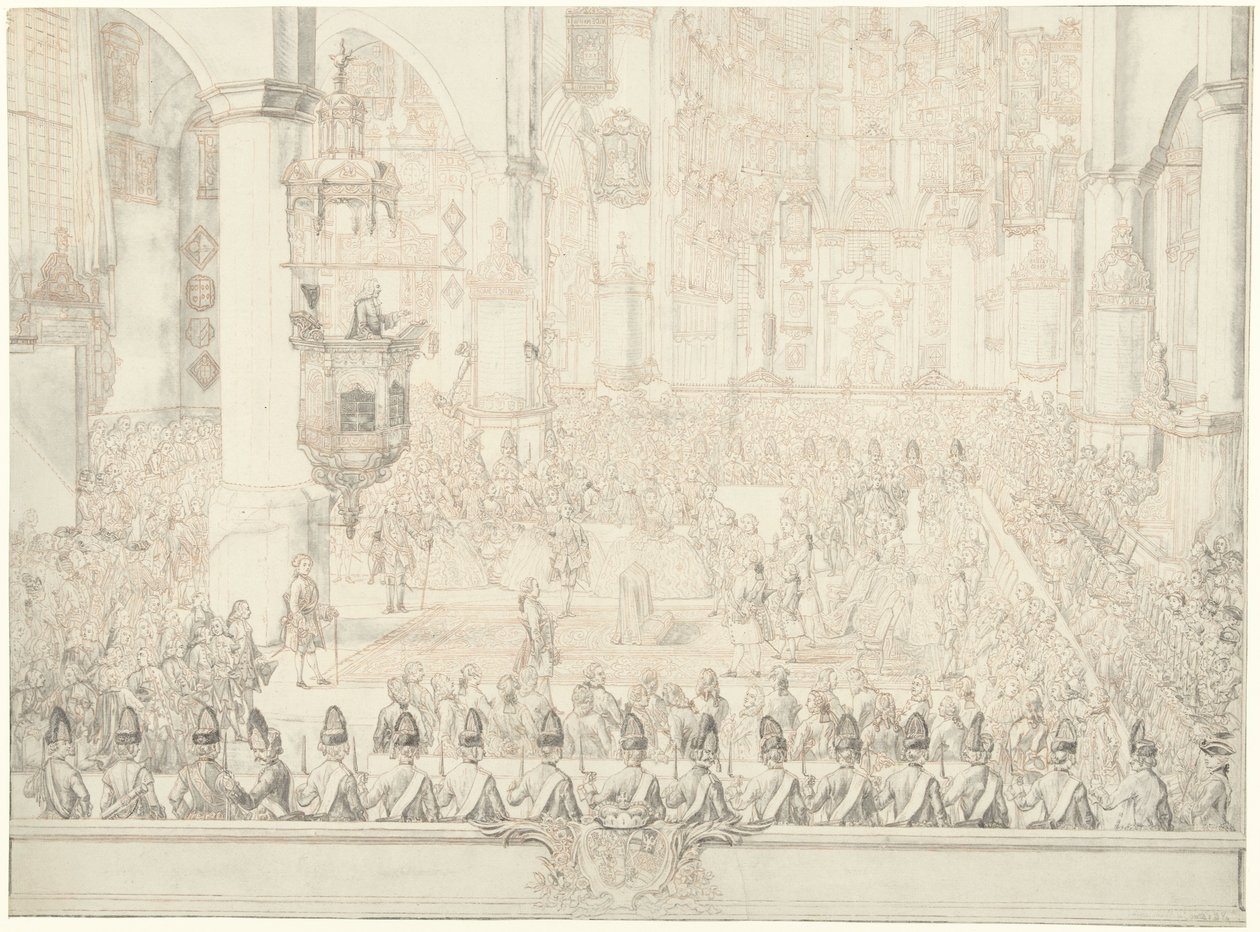 Matrimonio de Karel Christian van Nassau-Weilburg con la princesa Carolina, 1760 de Tethart Philip Christian Haag