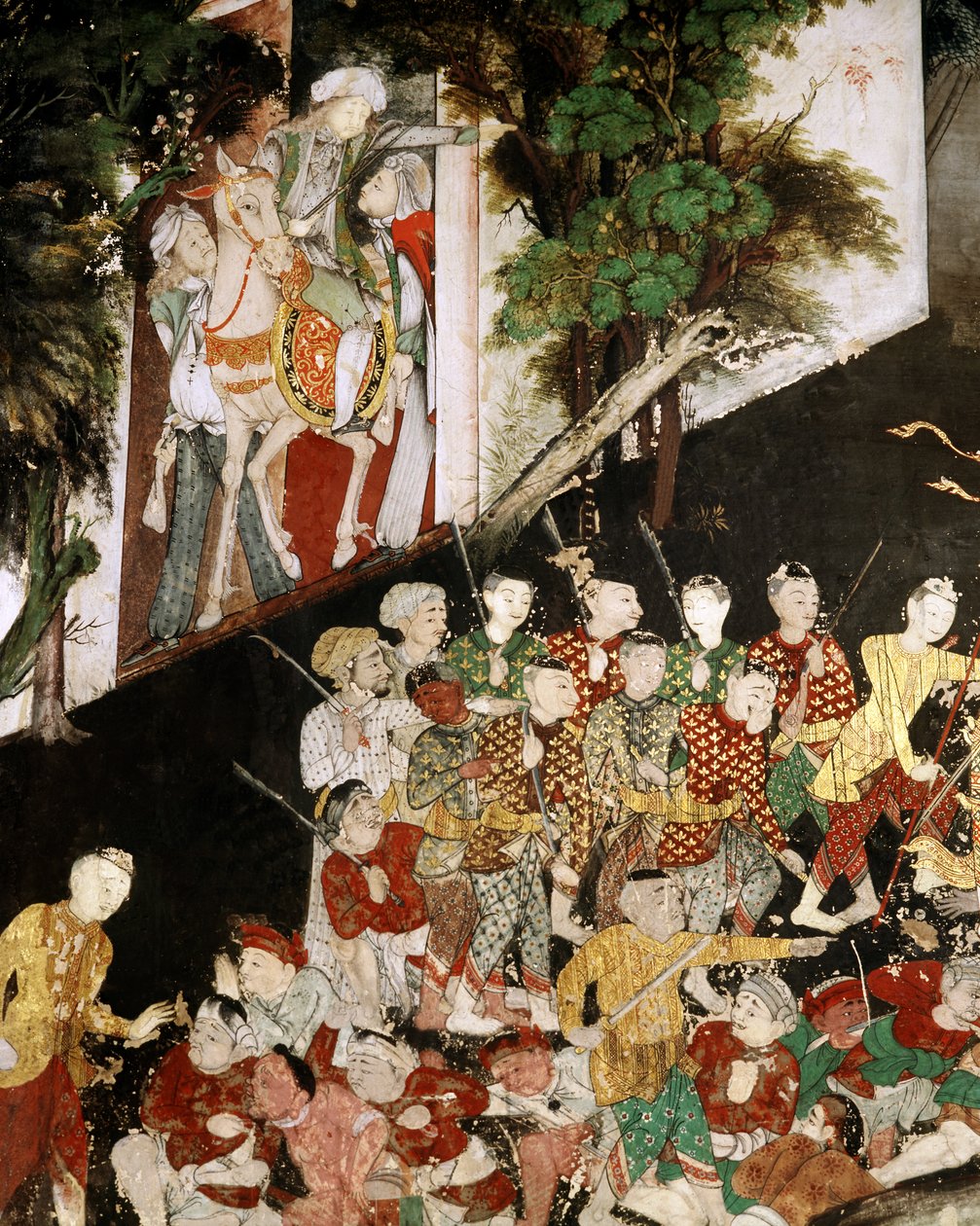 Mercenarios del Ejército de los 101 Reinos, detalle del Mahosadha Jataka de Thai School
