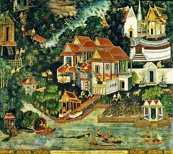 Caza de cocodrilos, Wirharn Sasada, Wat Bowonniwet Vihara, Bangkok de Thai School