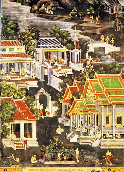 Vida de los monjes, Wirharn Sasada, Wat Bowonniwet Vihara, Bangkok de Thai School