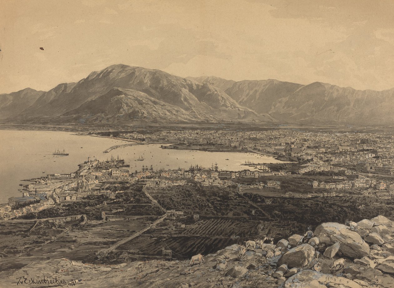 El puerto de El Pireo, 1891 de Themistocles von Eckenbrecher
