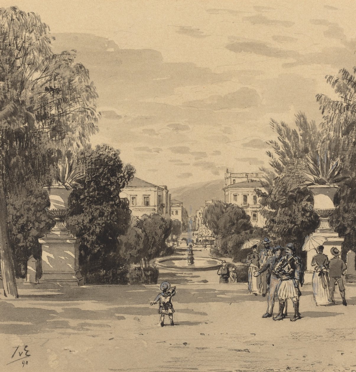 Vista desde el antiguo Palacio Real de la calle Hermes de Themistocles von Eckenbrecher