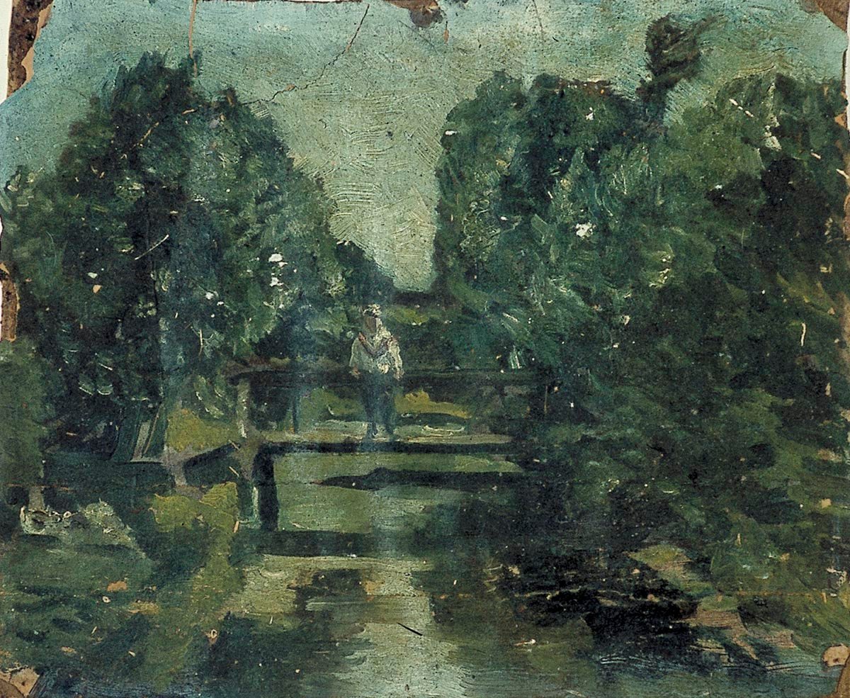 Figura en un puente en un bosque de Theo van Doesburg