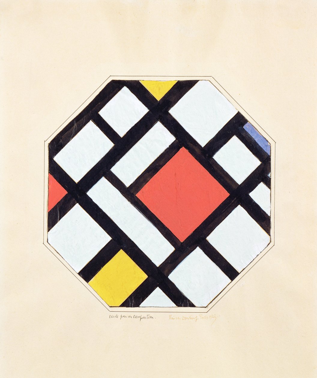 Estudio para una composición, 1923 de Theo van Doesburg