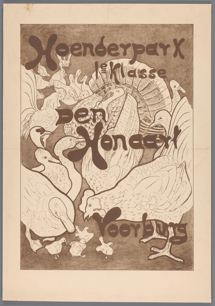 Cartel del Hoenderpark de 1ª clase Den Honaart Voorburg de Theo van Hoytema (possibly)