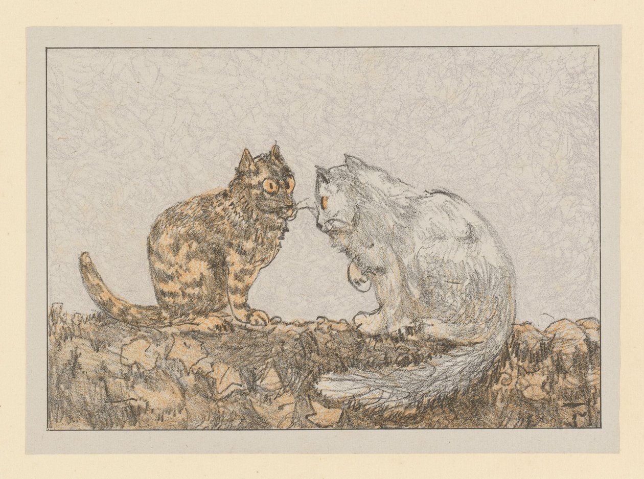 Dos gatos en una pared de Theo van Hoytema