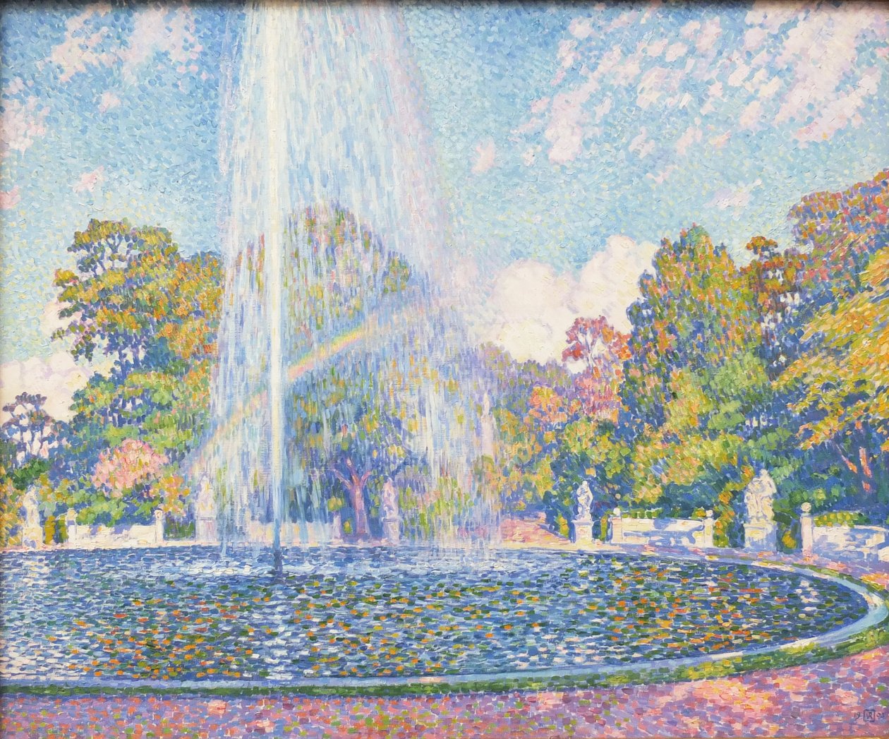 Fuente en el parque del palacio de Sanssouci cerca de Potsdam de Théo van Rysselberghe