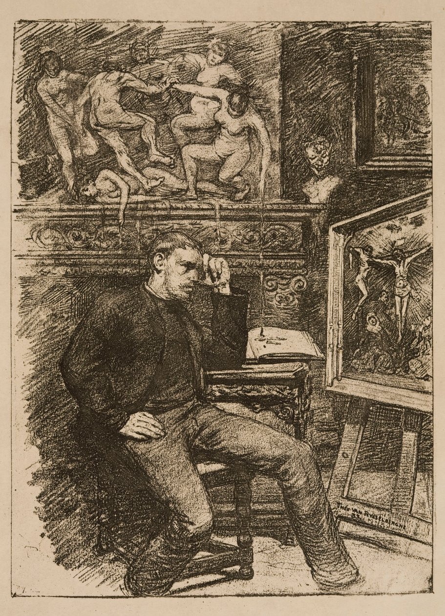 Frontispicio para la novela corta «Contes de minuit» de Emile Verhaeren de Théo van Rysselberghe