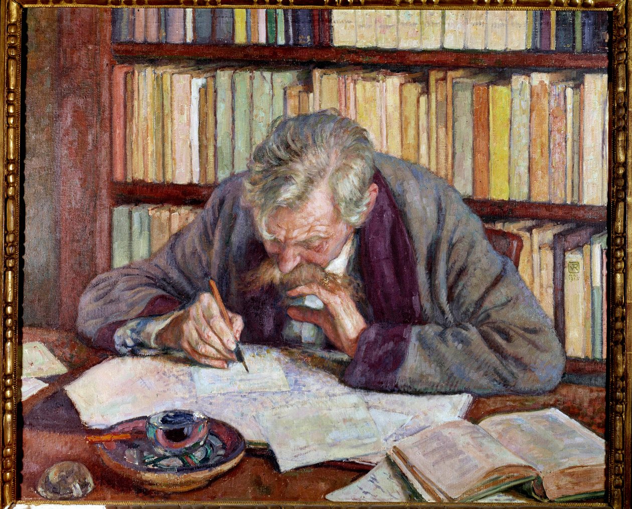 Retrato del poeta belga Emile Verhaeren en su oficina de Théo van Rysselberghe