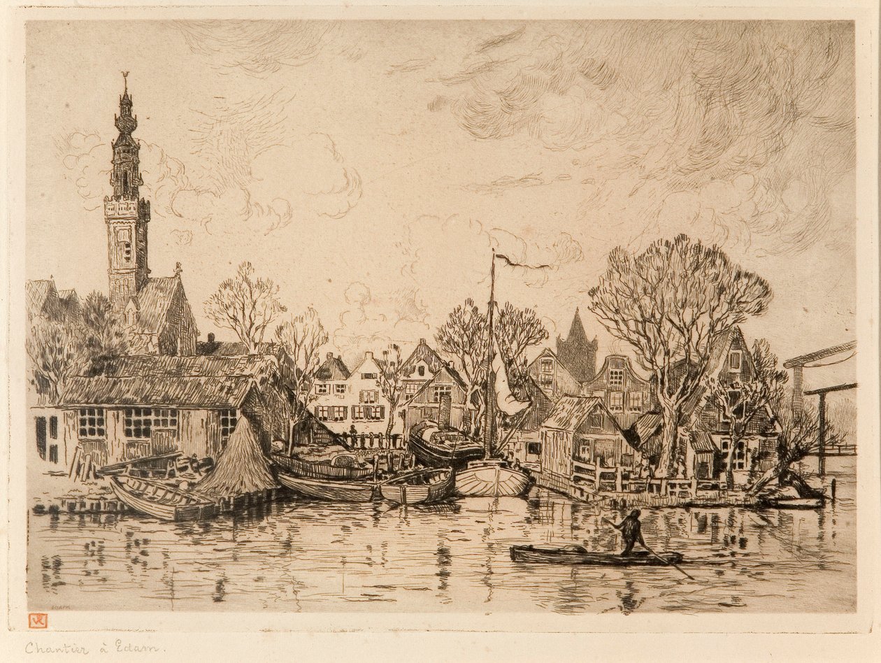 Astillero en Edam (Países Bajos) de Théo van Rysselberghe