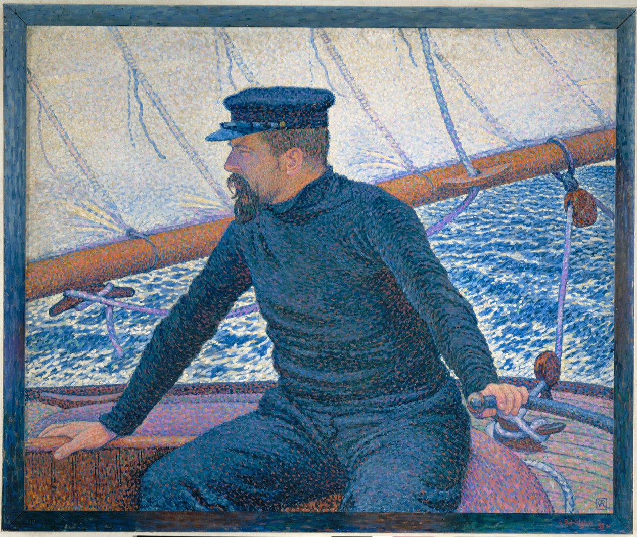 Signac sur son bateau (óleo sobre lienzo) de Theo van Rysselberghe