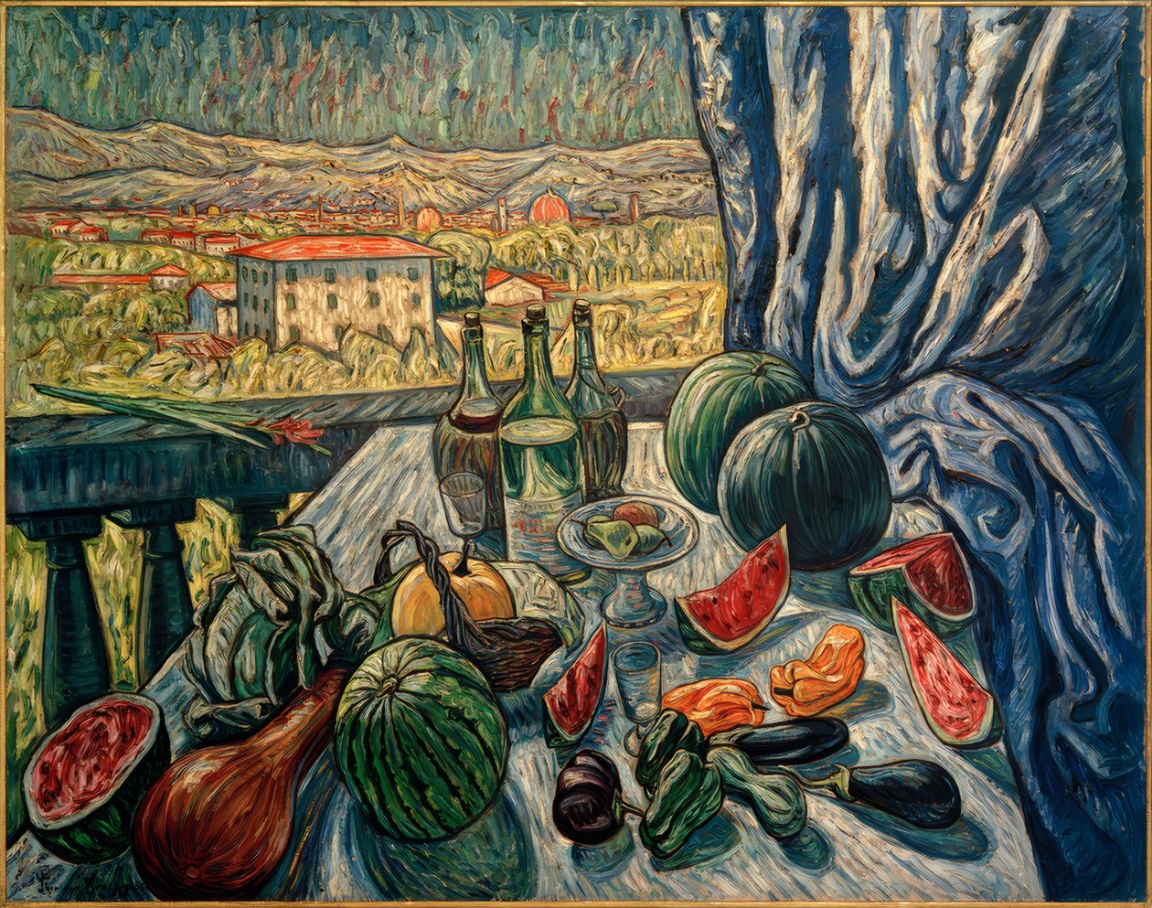 Vista desde la Villa Romana de la silueta de la ciudad de Florencia de Theo von Brockhusen