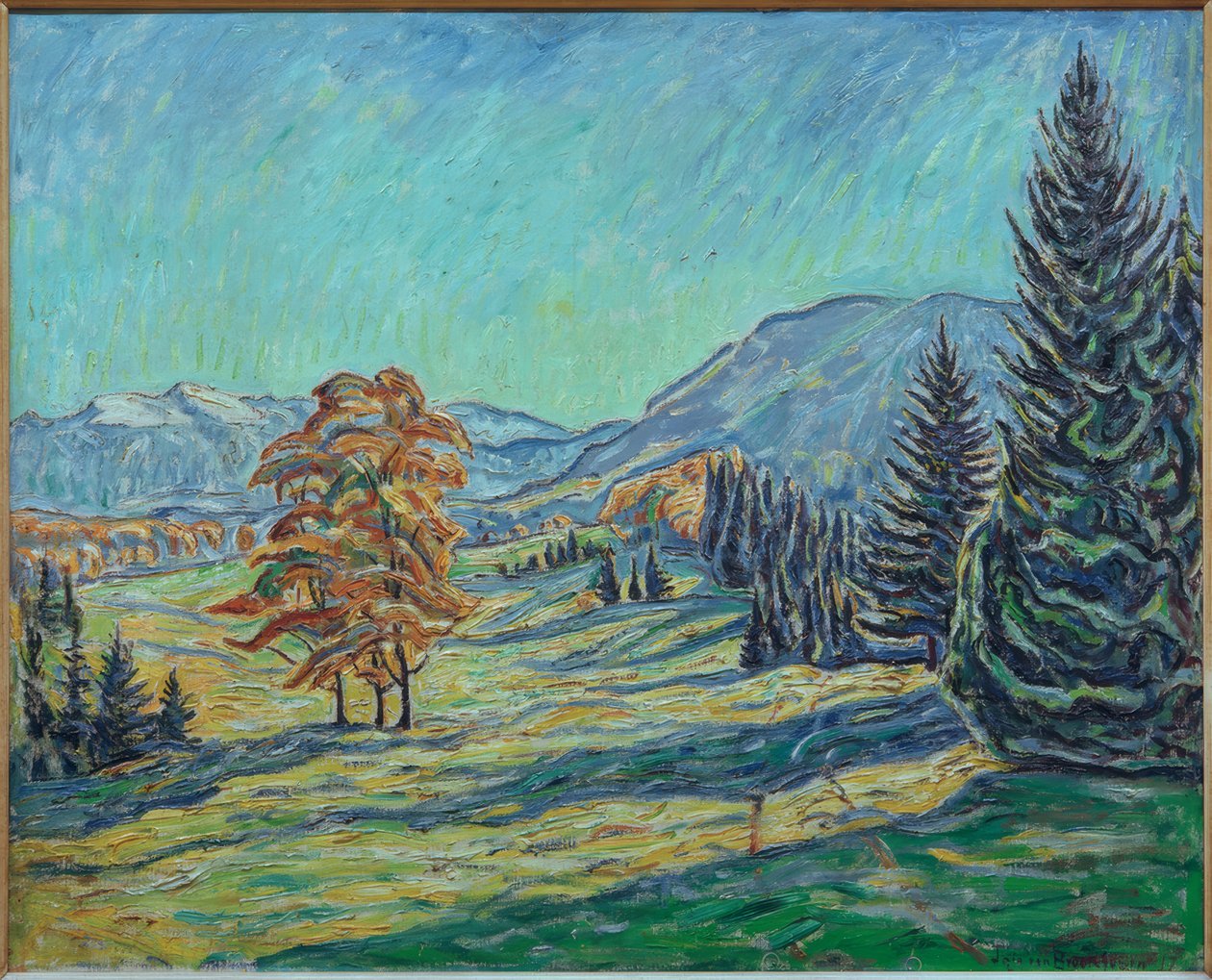 Paisaje montañoso otoñal de Theo von Brockhusen