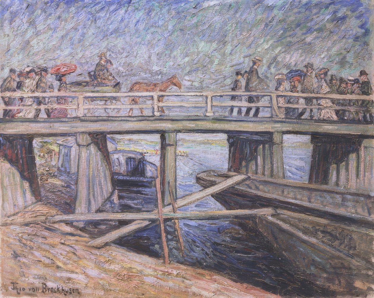 Puente de madera en Baumgartenbrück de Theo von Brockhusen