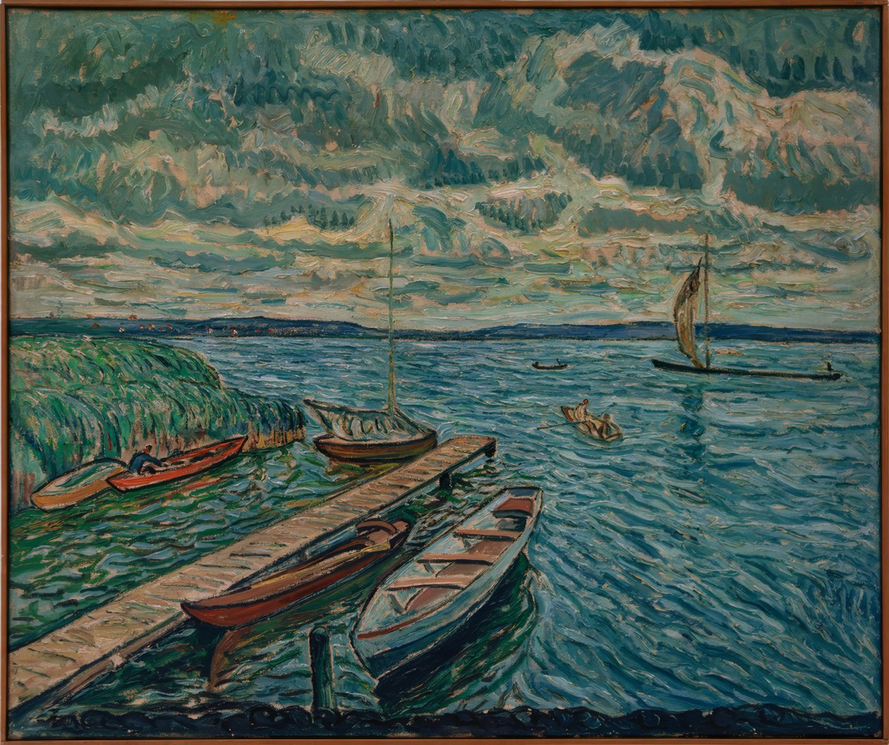 Barcas en el Schwielowsee de Theo von Brockhusen