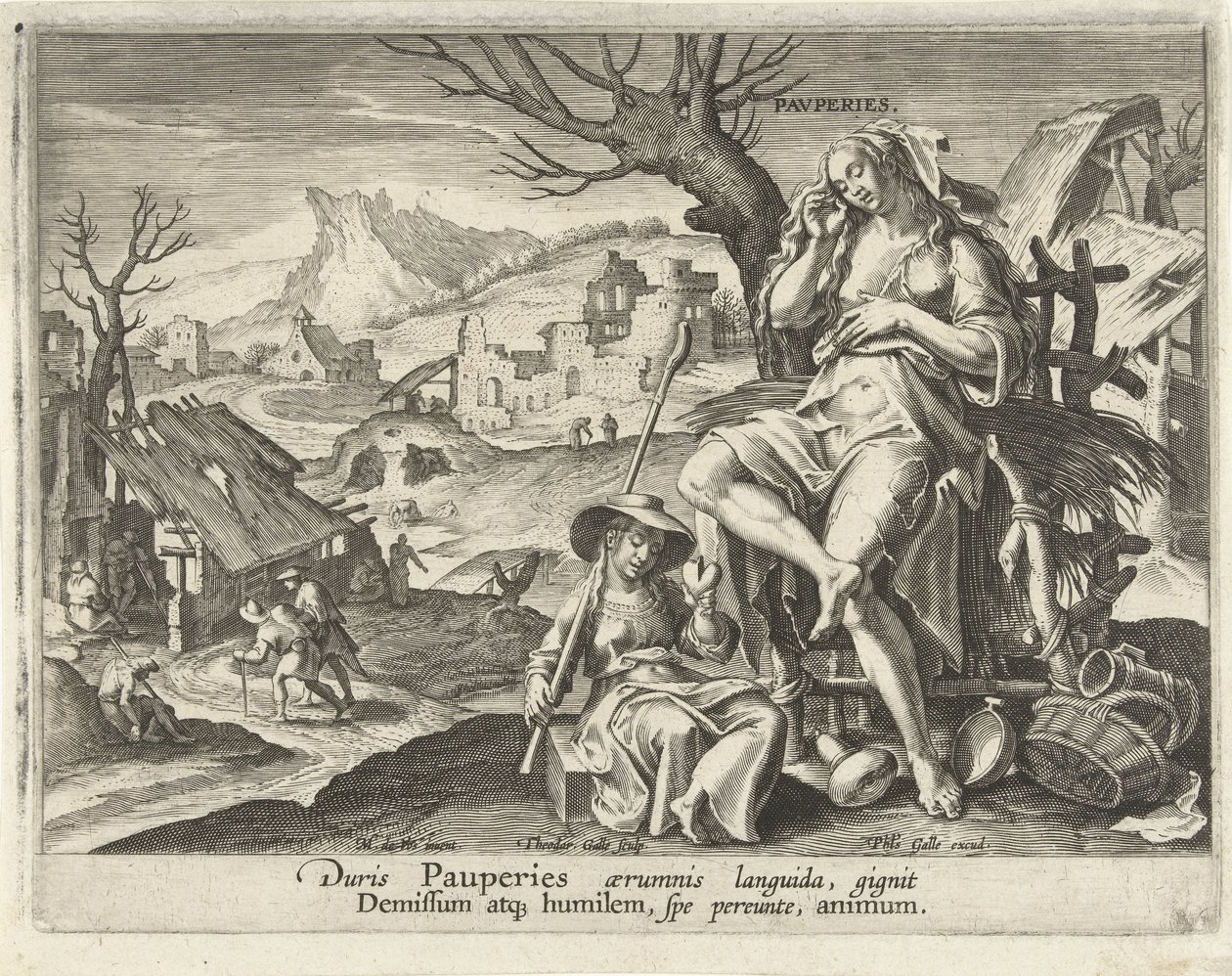 La pobreza engendra humildad Ciclo de la acción humana (título de la serie) Circvlvs Vicissitvdinis Rervm Hvmanarvm (título de la serie) de Theodoor Galle